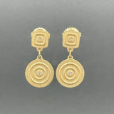 Estate 18K Y Gold 0.03ctw H - I/SI1 Diamond Concentric Earrings - Walter Bauman Jewelers