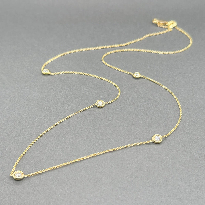 Estate 18K Y Gold 0.23ctw G - H/SI1 - 2 Diamond By The Yard Necklace - Walter Bauman Jewelers