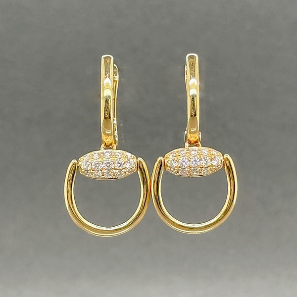 Estate 18K Y Gold 0.23ctw G - H/VS1 - 2 Diamond Stirrup Earrings - Walter Bauman Jewelers