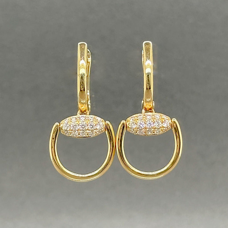 Estate 18K Y Gold 0.23ctw G - H/VS1 - 2 Diamond Stirrup Earrings - Walter Bauman Jewelers