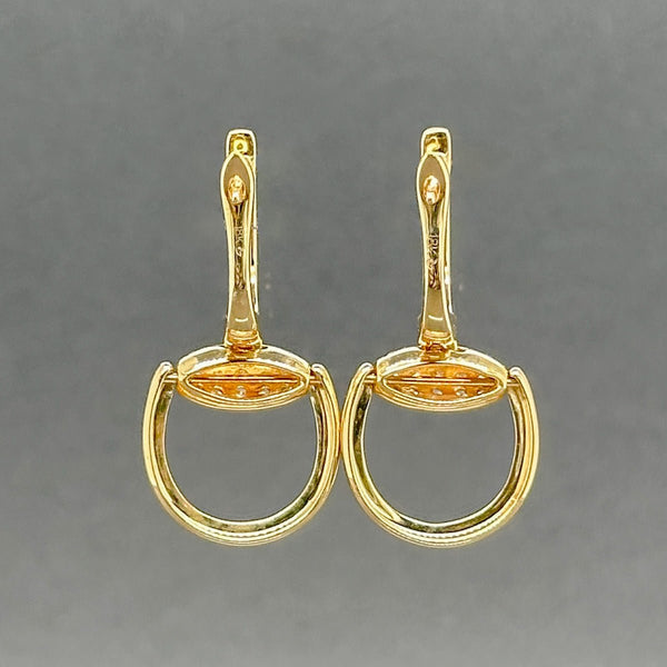 Estate 18K Y Gold 0.23ctw G - H/VS1 - 2 Diamond Stirrup Earrings - Walter Bauman Jewelers