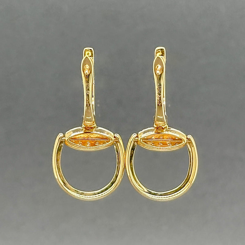 Estate 18K Y Gold 0.23ctw G - H/VS1 - 2 Diamond Stirrup Earrings - Walter Bauman Jewelers