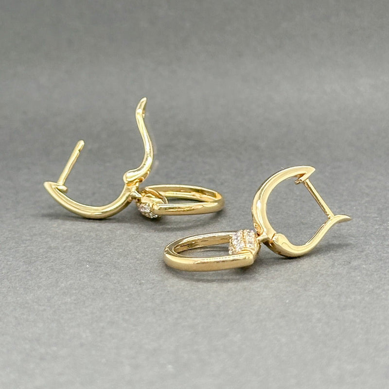 Estate 18K Y Gold 0.23ctw G - H/VS1 - 2 Diamond Stirrup Earrings - Walter Bauman Jewelers