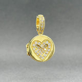 Estate 18K Y Gold 0.26ctw H - I/VS2 Diamond Heart Locket Pendant - Walter Bauman Jewelers