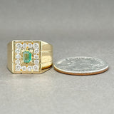 Estate 18K Y Gold 0.35ctw Emerald & 0.54ctw H-J/VS1-SI1 Diamond Ring - Walter Bauman Jewelers