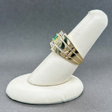 Estate 18K Y Gold 0.35ctw Emerald & 0.54ctw H-J/VS1-SI1 Diamond Ring - Walter Bauman Jewelers