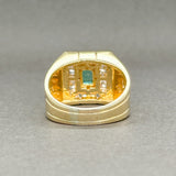 Estate 18K Y Gold 0.35ctw Emerald & 0.54ctw H-J/VS1-SI1 Diamond Ring - Walter Bauman Jewelers