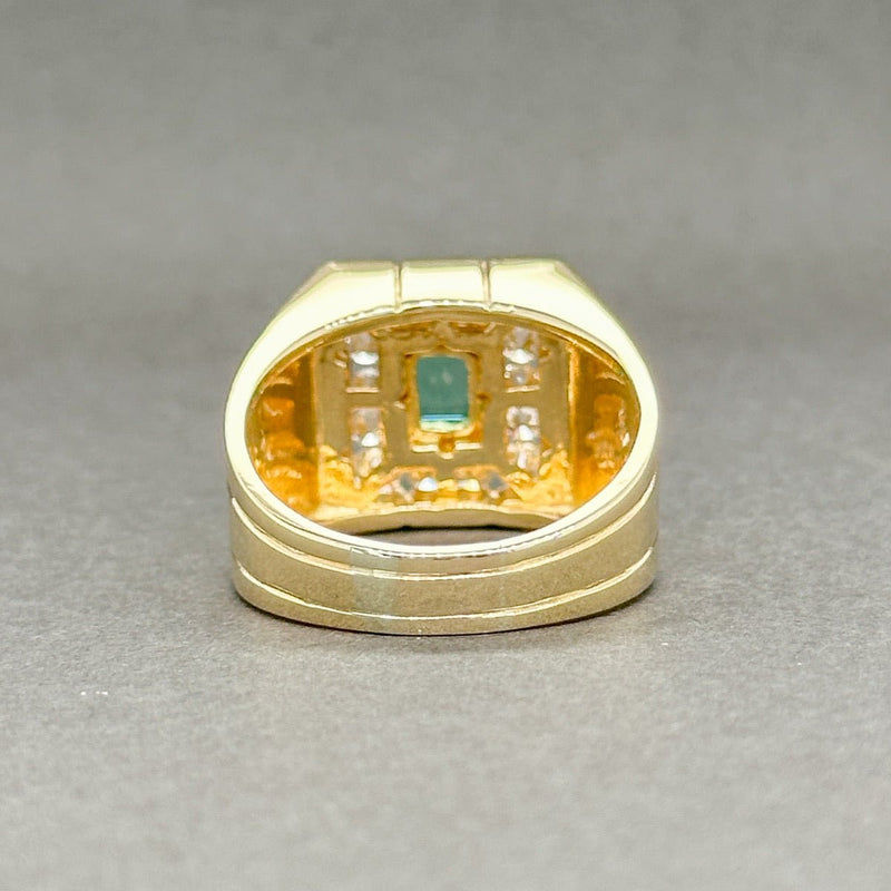 Estate 18K Y Gold 0.35ctw Emerald & 0.54ctw H-J/VS1-SI1 Diamond Ring - Walter Bauman Jewelers