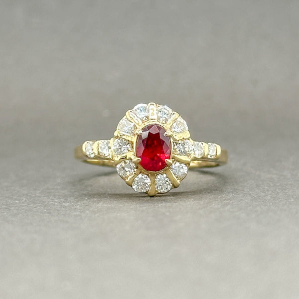 Estate 18K Y Gold 0.55ct Ruby & 0.69ctw H/SI1 Diamond Ring - Walter Bauman Jewelers