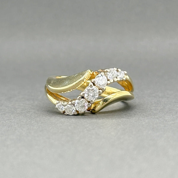 Estate 18K Y Gold 0.62ctw G/SI1 Diamond Wavy Ring - Walter Bauman Jewelers