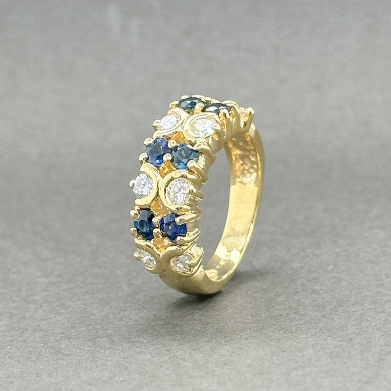 Estate 18K Y Gold 0.66ctw Sapphire & 0.59ctw G/SI1 Diamond Ring - Walter Bauman Jewelers