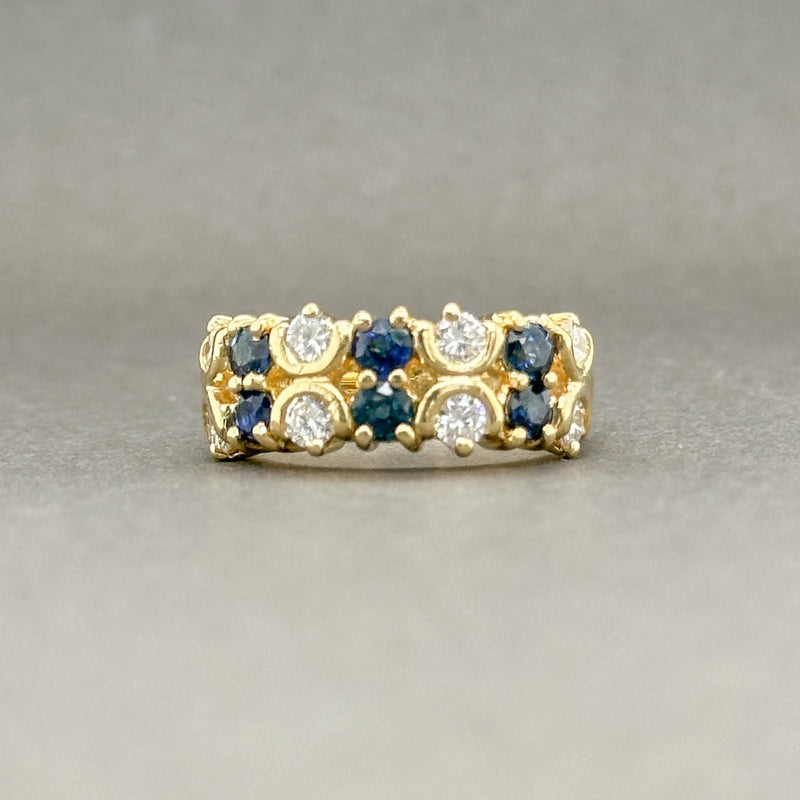 Estate 18K Y Gold 0.66ctw Sapphire & 0.59ctw G/SI1 Diamond Ring - Walter Bauman Jewelers