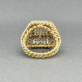 Estate 18K Y Gold 0.95ctw H/SI1 - 2 Diamond Geometric Ring - Walter Bauman Jewelers