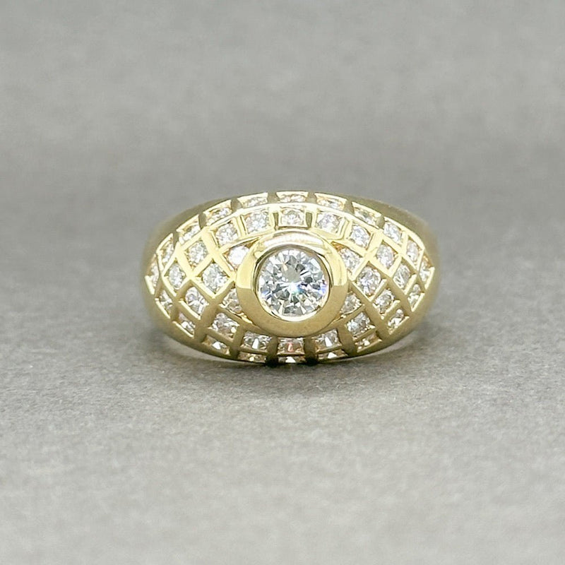 Estate 18K Y Gold 0.98ctw H/VS2-SI2 Diamond Dome Ring - Walter Bauman Jewelers