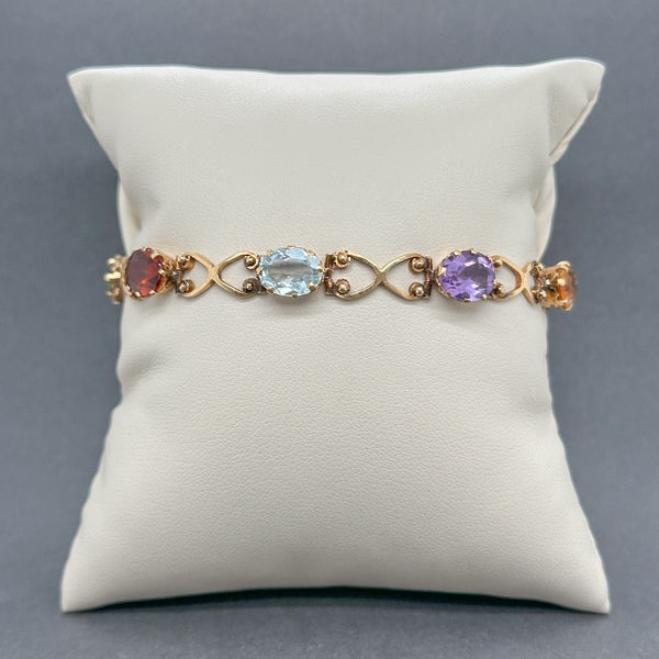 Estate 18K Y Gold 10.14ctw Multi - Gemstone Bracelet - Walter Bauman Jewelers