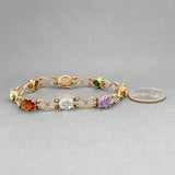 Estate 18K Y Gold 10.14ctw Multi - Gemstone Bracelet - Walter Bauman Jewelers