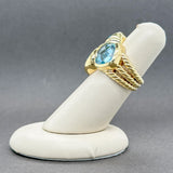 Estate 18K Y Gold 12.45ctw Blue Topaz Cocktail Ring - Walter Bauman Jewelers