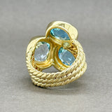 Estate 18K Y Gold 12.45ctw Blue Topaz Cocktail Ring - Walter Bauman Jewelers