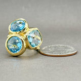 Estate 18K Y Gold 12.45ctw Blue Topaz Cocktail Ring - Walter Bauman Jewelers