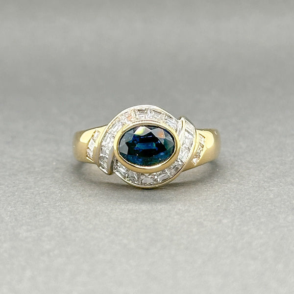 Estate 18K Y Gold 1.36ct Sapphire & 0.81ctw F - G/SI1 - 2 Diamond Ring - Walter Bauman Jewelers