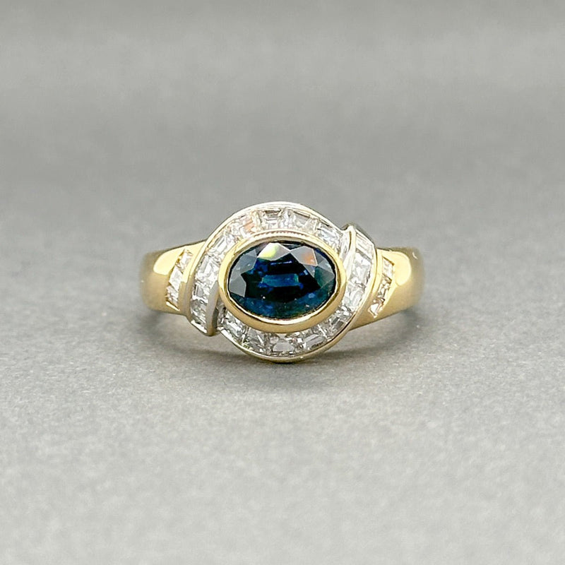 Estate 18K Y Gold 1.36ct Sapphire & 0.81ctw F - G/SI1 - 2 Diamond Ring - Walter Bauman Jewelers