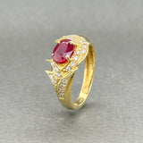 Estate 18K Y Gold 1.37ct Ruby & 0.20ctw H-I/VS1-2 Diamond Ring - Walter Bauman Jewelers