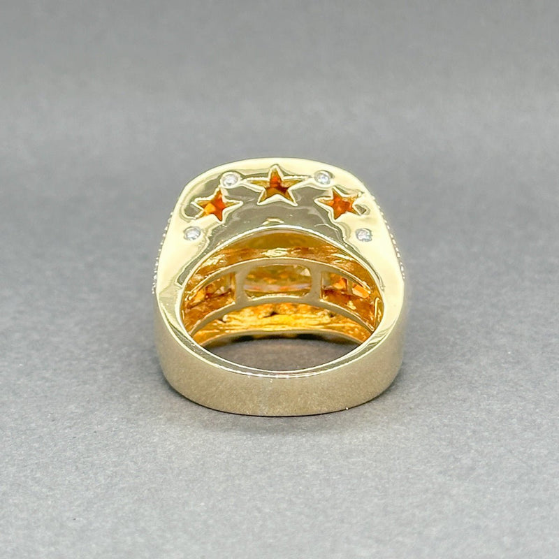 Estate 18K Y Gold 14.89ctw Citrine & 0.36ctw G - I/VS2 - SI2 Diamond Cocktail Ring - Walter Bauman Jewelers