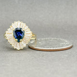 Estate 18K Y Gold 1.50ct Sapphire & 1.24ctw G/SI2-I1 Diamond Halo Ring - Walter Bauman Jewelers