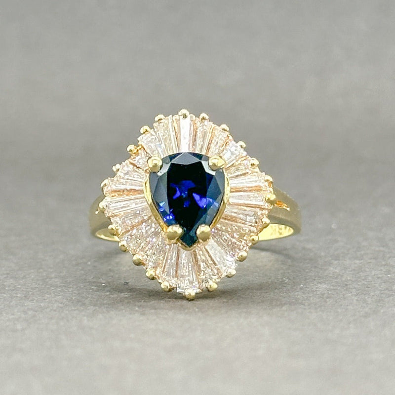 Estate 18K Y Gold 1.50ct Sapphire & 1.24ctw G/SI2-I1 Diamond Halo Ring - Walter Bauman Jewelers