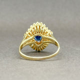 Estate 18K Y Gold 1.50ct Sapphire & 1.24ctw G/SI2-I1 Diamond Halo Ring - Walter Bauman Jewelers