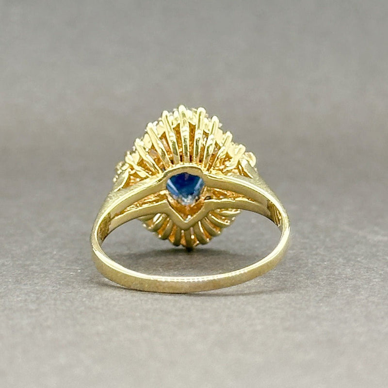 Estate 18K Y Gold 1.50ct Sapphire & 1.24ctw G/SI2-I1 Diamond Halo Ring - Walter Bauman Jewelers