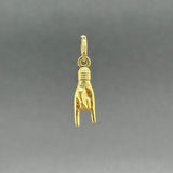 Estate 18K Y Gold 17.9mm Mano Cornuto Pendant - Walter Bauman Jewelers