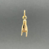 Estate 18K Y Gold 18.5mm Italian Mano Cornuto Pendant - Walter Bauman Jewelers