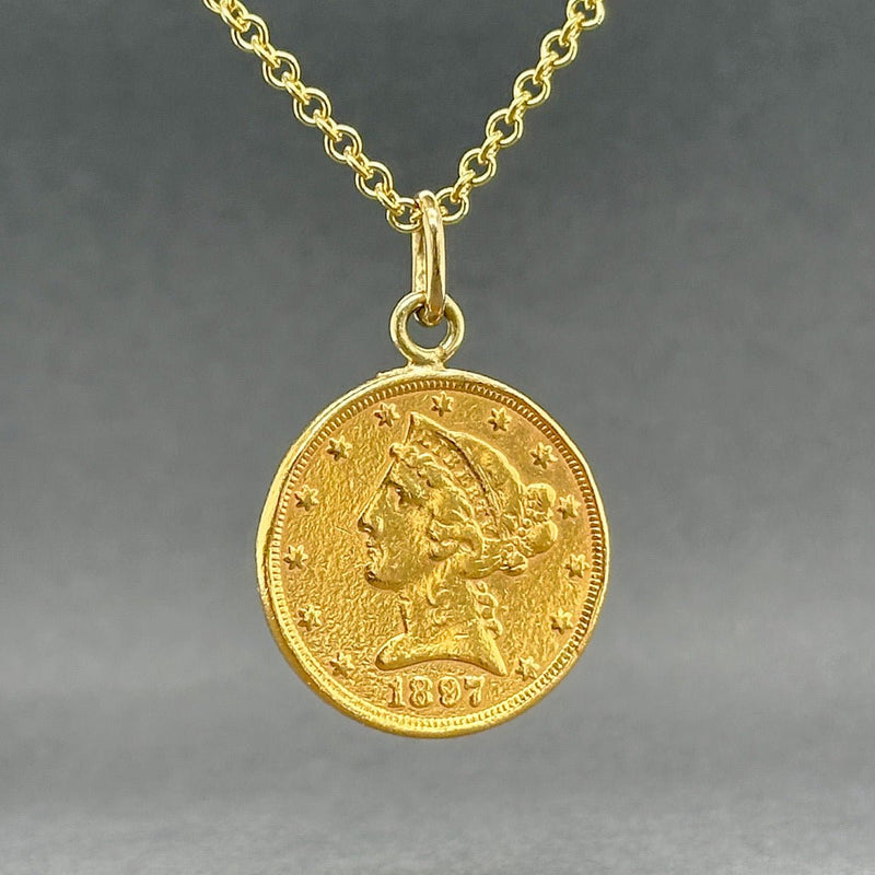 Estate 18K Y Gold 1897 Liberty Coin Pendant - Walter Bauman Jewelers