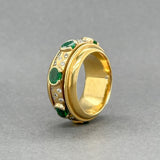 Estate 18K Y Gold 1.89ctw Emerald & 0.26ctw Diamond Spinner Ring - Walter Bauman Jewelers