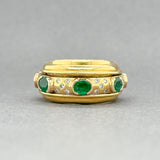 Estate 18K Y Gold 1.89ctw Emerald & 0.26ctw Diamond Spinner Ring - Walter Bauman Jewelers