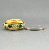 Estate 18K Y Gold 1.89ctw Emerald & 0.26ctw Diamond Spinner Ring - Walter Bauman Jewelers