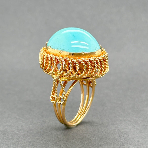 Estate 18K Y Gold 20.10ct Turquoise Cocktail Ring - Walter Bauman Jewelers