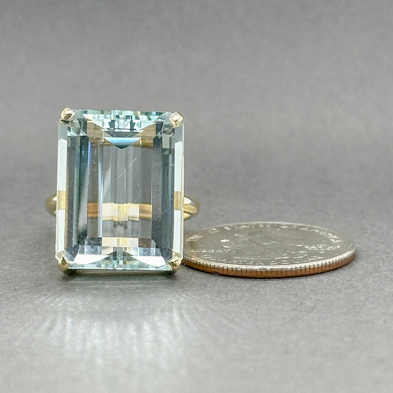 Estate 18K Y Gold 21.94ct Aquamarine Cocktail Ring - Walter Bauman Jewelers