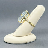 Estate 18K Y Gold 21.94ct Aquamarine Cocktail Ring - Walter Bauman Jewelers