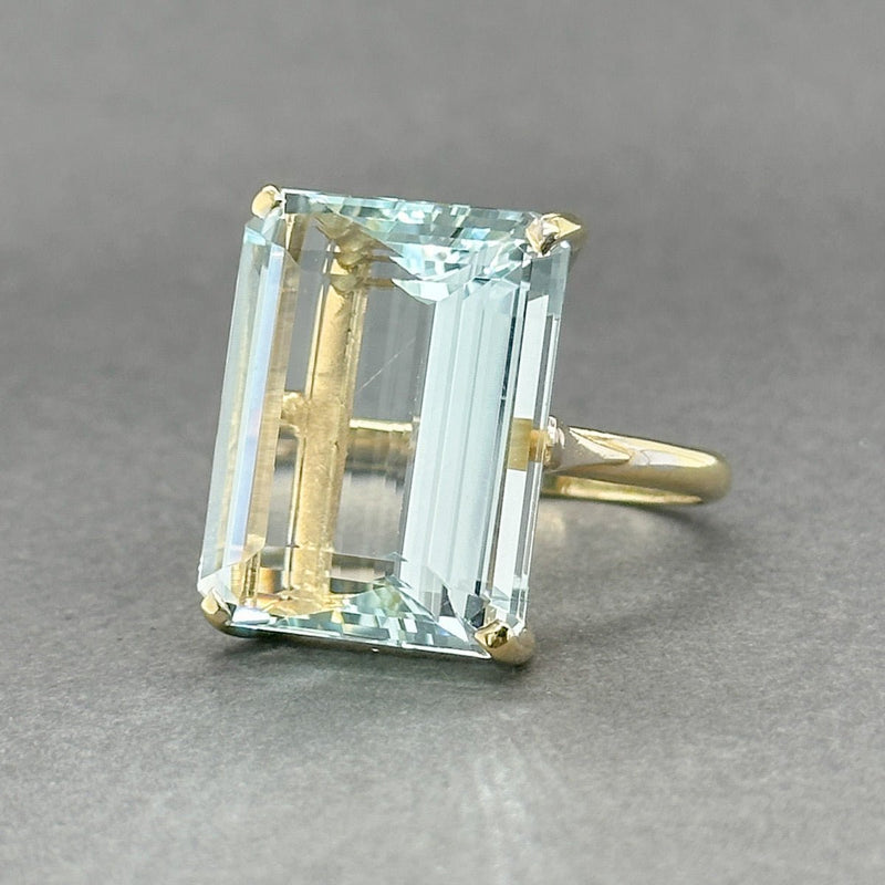 Estate 18K Y Gold 21.94ct Aquamarine Cocktail Ring - Walter Bauman Jewelers