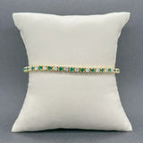 Estate 18K Y Gold 2.24ctw Emerald & 2.29ctw I - J/SI1 - 2 Diamond Line Bracelet - Walter Bauman Jewelers