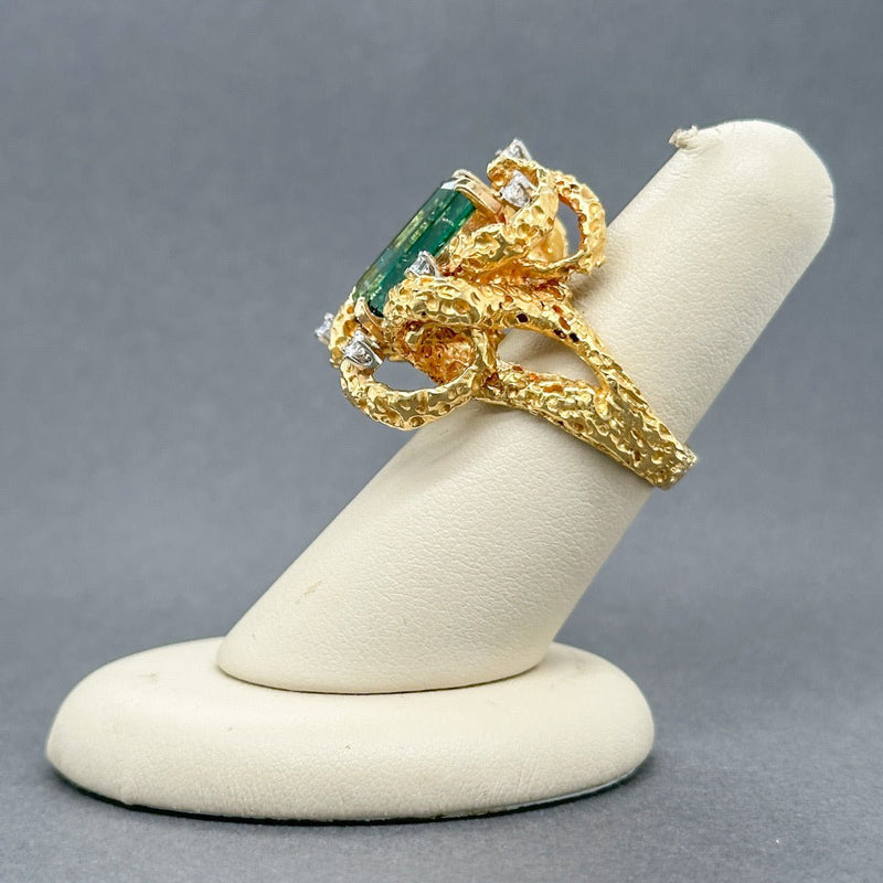 Estate 18K Y Gold 2.55ct Tourmaline & 0.28ctw Diamond Cocktail Ring - Walter Bauman Jewelers