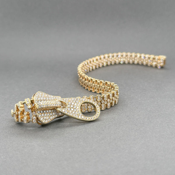 Estate 18K Y Gold 2.97ctw H - I/VS2 - SI1 Diamond Zipper Bracelet - Walter Bauman Jewelers