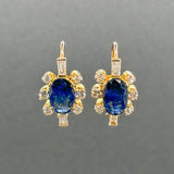 Estate 18K Y Gold 3.60ctw Sapphire & 0.78ctw G - H/I1 Diamond Earrings - Walter Bauman Jewelers