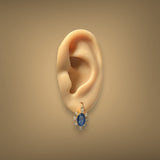 Estate 18K Y Gold 3.60ctw Sapphire & 0.78ctw G - H/I1 Diamond Earrings - Walter Bauman Jewelers