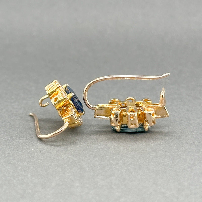 Estate 18K Y Gold 3.60ctw Sapphire & 0.78ctw G - H/I1 Diamond Earrings - Walter Bauman Jewelers