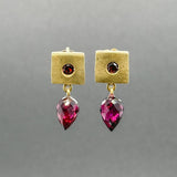 Estate 18K Y Gold 3.70ctw Garnet Drop Earrings - Walter Bauman Jewelers