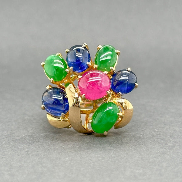 Estate 18K Y Gold 4.47ctw Multi-Gemstone Cocktail Ring - Walter Bauman Jewelers