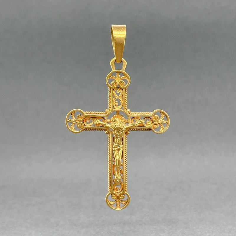 Estate 18K Y Gold 52.70mm Crucifix Pendant - Walter Bauman Jewelers